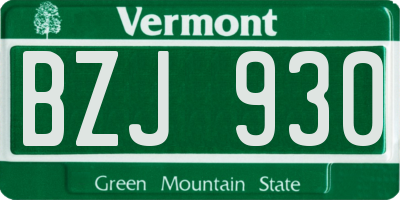 VT license plate BZJ930