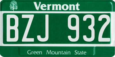 VT license plate BZJ932
