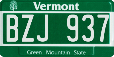 VT license plate BZJ937