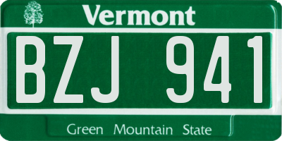 VT license plate BZJ941