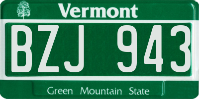 VT license plate BZJ943