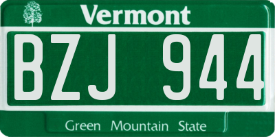 VT license plate BZJ944