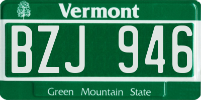 VT license plate BZJ946