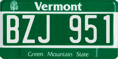 VT license plate BZJ951