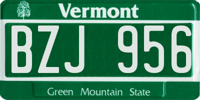 VT license plate BZJ956