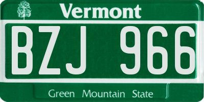 VT license plate BZJ966