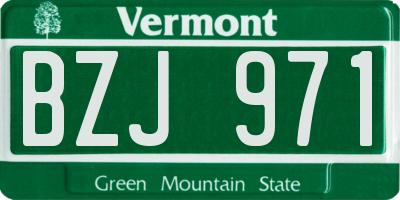 VT license plate BZJ971