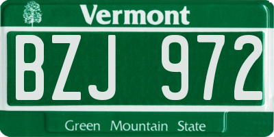 VT license plate BZJ972