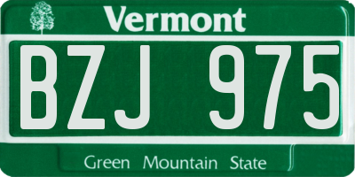 VT license plate BZJ975