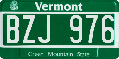 VT license plate BZJ976