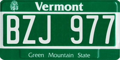 VT license plate BZJ977