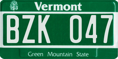 VT license plate BZK047