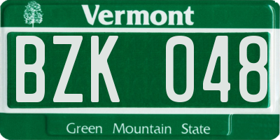 VT license plate BZK048