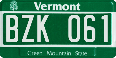 VT license plate BZK061