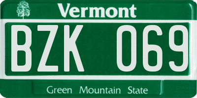 VT license plate BZK069
