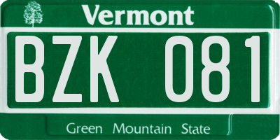 VT license plate BZK081