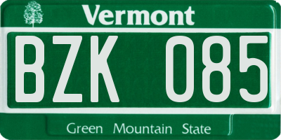 VT license plate BZK085