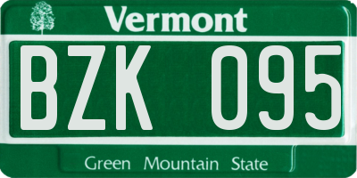 VT license plate BZK095