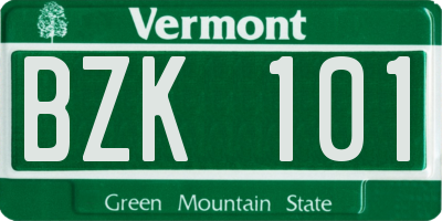 VT license plate BZK101