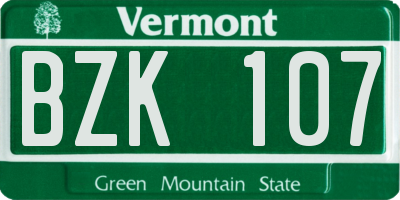 VT license plate BZK107