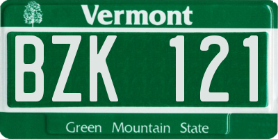 VT license plate BZK121