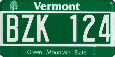 VT license plate BZK124