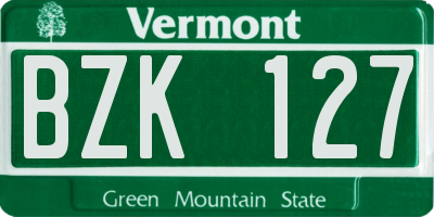 VT license plate BZK127