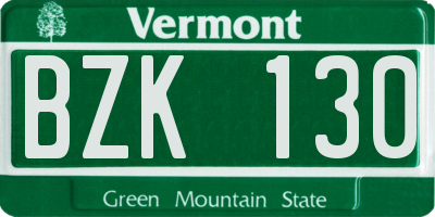 VT license plate BZK130