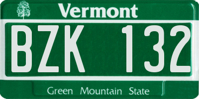 VT license plate BZK132
