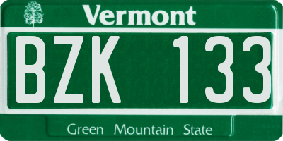 VT license plate BZK133