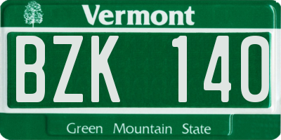 VT license plate BZK140