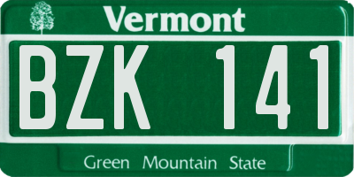 VT license plate BZK141