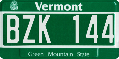 VT license plate BZK144