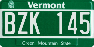 VT license plate BZK145