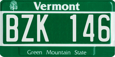 VT license plate BZK146