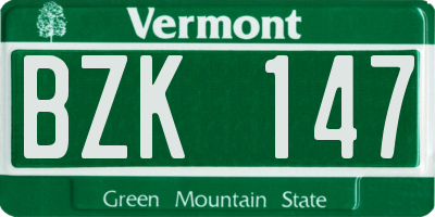 VT license plate BZK147