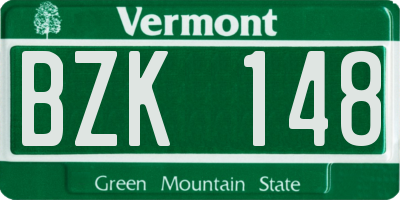 VT license plate BZK148