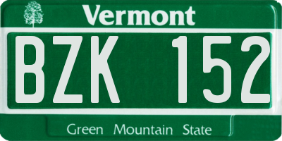 VT license plate BZK152