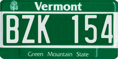 VT license plate BZK154
