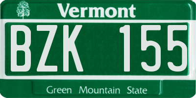 VT license plate BZK155