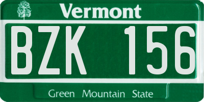 VT license plate BZK156