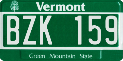 VT license plate BZK159
