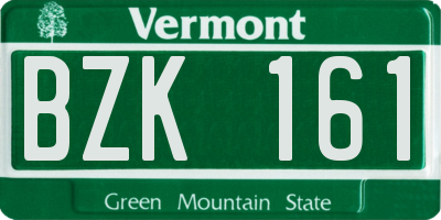 VT license plate BZK161