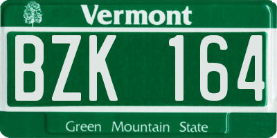 VT license plate BZK164