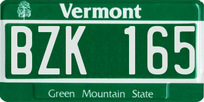 VT license plate BZK165