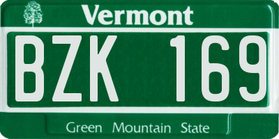 VT license plate BZK169
