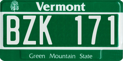 VT license plate BZK171