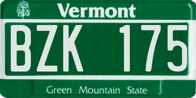 VT license plate BZK175
