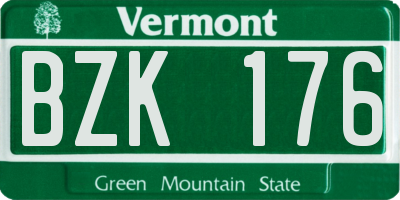 VT license plate BZK176