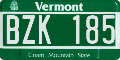 VT license plate BZK185